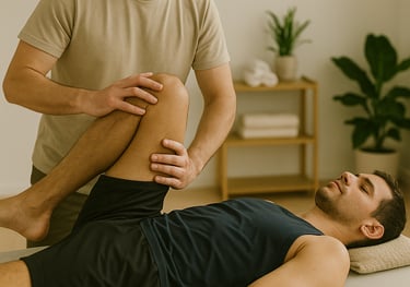 Man receiving treatment to help with injury rehabilitation