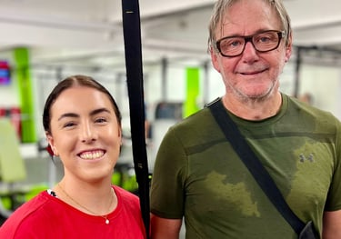 happy member with personal trainer at 6X Training in Maroubra