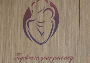 a wooden paneled wall with a sign for a women clinic