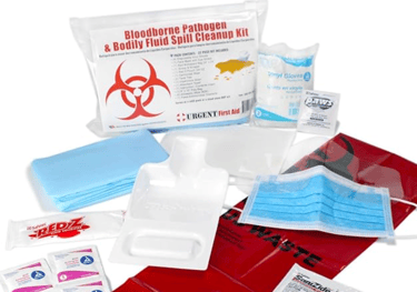 Urgent First Aid 22 Piece Bodily Fluid Clean Up Pack/Bloodborne Pathogen Spill Kit