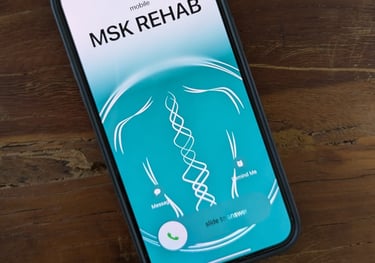 A phone receiving a call from MSK Rehab