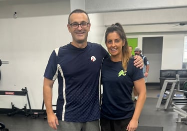 happy member with personal trainer at 6X Training in Maroubra