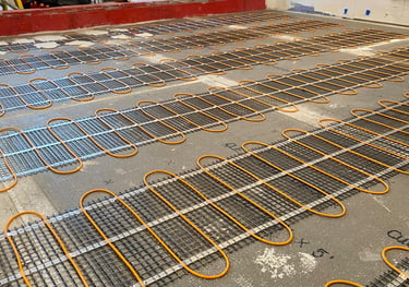 Electric heated floor for master bath remodeled in Winnetka IL.