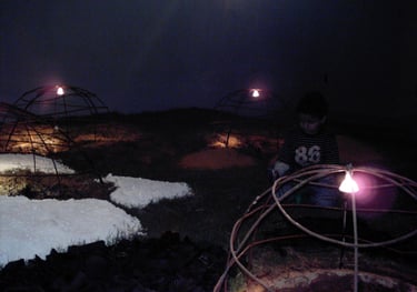 Installation Another installation: Reconstruction of Two Versions of Holes—Goethe Institute in Ale