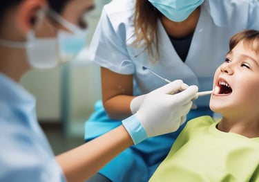 a kid getting dental treatment by pediatric dentist at peoples dental cilnic greater noida