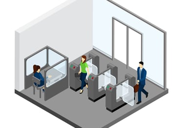 a man and woman waiting in a waiting room