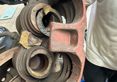 Old brake calipers with worn out seals