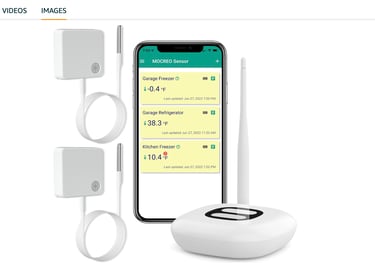 WiFi Thermometer Freezer Alarm, Email Alert, App Notification, Data Record Export, No Subscription F