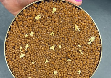 a one of a kind dessert that looks like caviar