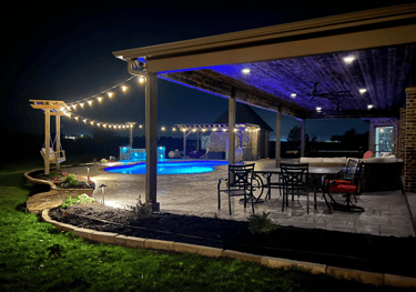 Outdoor Living Space at Night