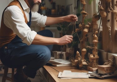 A curved facade covered in white latticework