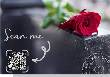 Sprechender Grabstein. QR-Code. weltliche trauerrede frankfurt trauerredner