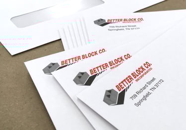 Specialty printing showing envelopes