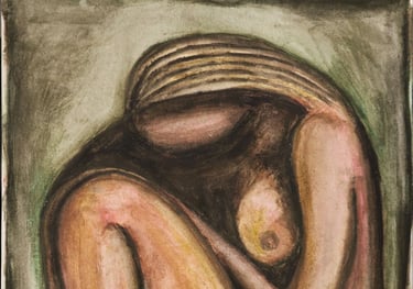 Sleeping in A Deep Slumber,  Watercolour on paper,   35 x 50 cm