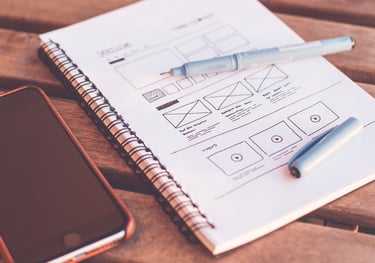 design process on notepad