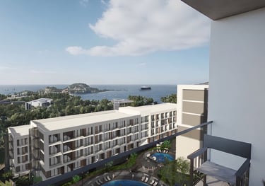 Türkiye'nin Bartın ilinin Amasra ilçesinde gerçekleşmesi planlanan Blue Amasra adında bir toplu konut projesinin görüntüsü.