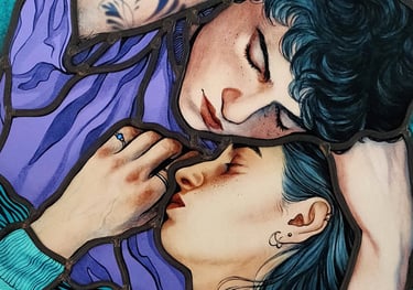 Vitrail, portrait, dessin, couleur, visage, texture, motif, décoration, verre, art, artisanat , fleur