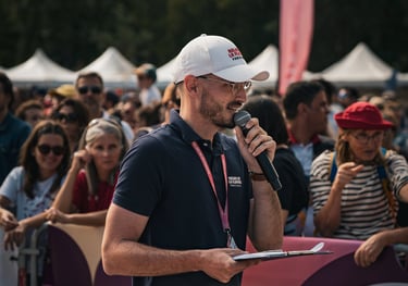 Victor Carrer, freelance événementiel sportif, régisseur, chef de projet et animateur micro. 