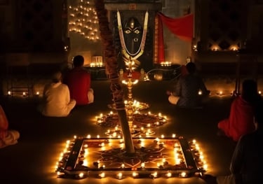 Pandit performing a traditional Vedic puja with full rituals