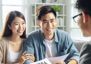 a man and woman sitting at a table. TFSA Account. Tax Free Savings Account