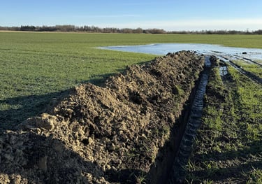 drenazo kasimas, drenazo irengimas, drenazas, transeja