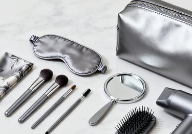 A complete GWP solutions set including a cosmetic bag and beauty accessories.