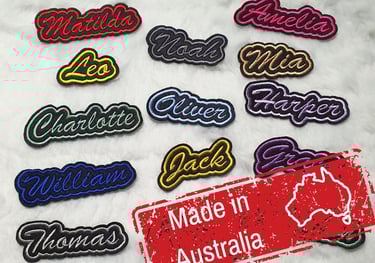 personalised felt name patches iron on 