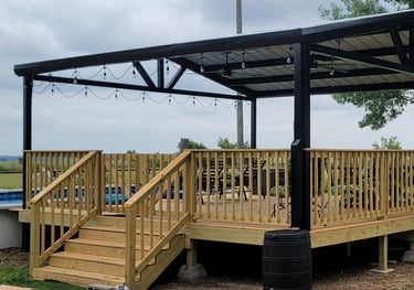Metal Patio with Deck