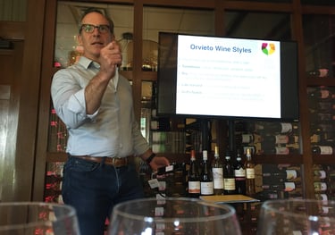 wine professional teaching trade professionals about a wine region