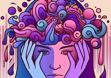 Disegno di ragazza con disturbi d'ansia e dell'umore pronta per una psicoterapia a Segrate