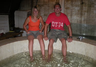 Nick and Tracey Billington in Pub Street, Siem Reap, Cambodia