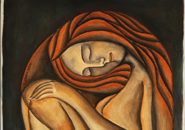 Red-Haired, Watercolour on Paper, 35 x 50 cm.