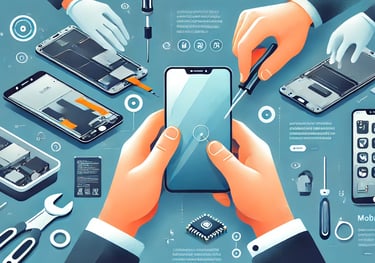 Phone repair image with tools