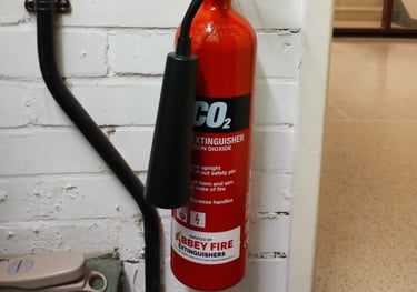 A CO2 Abbey Fire Extinguisher