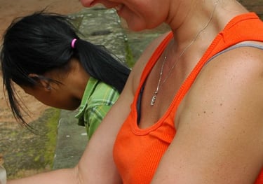 Tracey Billington at the Temples of Angkor, Siem Reap, Cambodia
