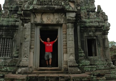 Nick Billington at Temples of Angkor, Siem Reap, Cambodia