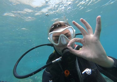 Diver hapily signaling OK