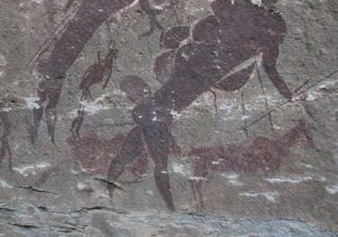 The Bushman San cave paintings, Giants Castle, South Africa