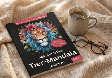 Tier-Mandala Malbuch mit bilingualen Tiernamen für Kinder und Erwachsene