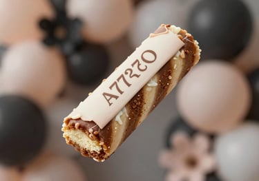 A beautifully styled Candy Bar with a floral and balloon backdrop. Modern, elegant, using #A7727D and charcoal accents.