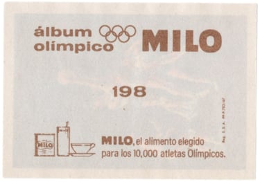 1964 Nestle Milo Olimpico Album #198 1936 Basketball Olympics card (back)