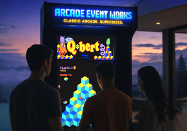 People on vacation playing Q*bert at their Airbnb