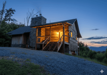 Secluded Gatlinburg cabin with a private outdoor hot tub and mountain views, ideal for romantic getaways