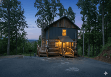 Authentic 1800s antique log cabin in Gatlinburg with a master loft, King bed, and panoramic mountain vistas.