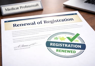 Medical Council Registration Renewal Certificate