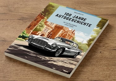 Malbuch zur Autogeschichte vom Oldtimer bis zum Elektroauto