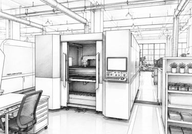 Equipo automatizado de manufactura realizando procesos de fabricación de componentes metálicos para 