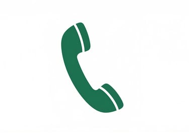 Minimalist icon of a telephone handset in #1B2D26 green, vector style, simple and professional.