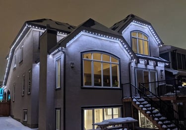 permanent lighting on second story eave
