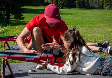 Stage ludique et sportifs, à la découverte du biathlon avec l'ESF Autrans dans le Vercors